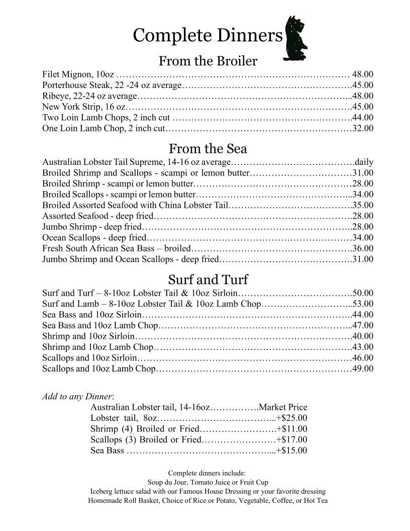 Menu The Dog Bar-1